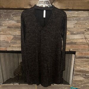 Elegant Black Long Sleeve Dress With Cutout